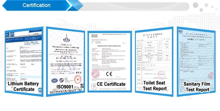 Navisani sanitary toilet seat certificates